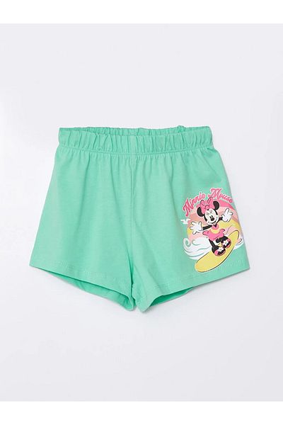 LC Waikiki Minnie Mouse Printed Baby Girl Shorts - LCW Baby, Elastic Waist, 2 Pack