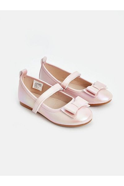 LC Waikiki LCW STEPS Girl's Ballerinas with Velcro and Bow Detail