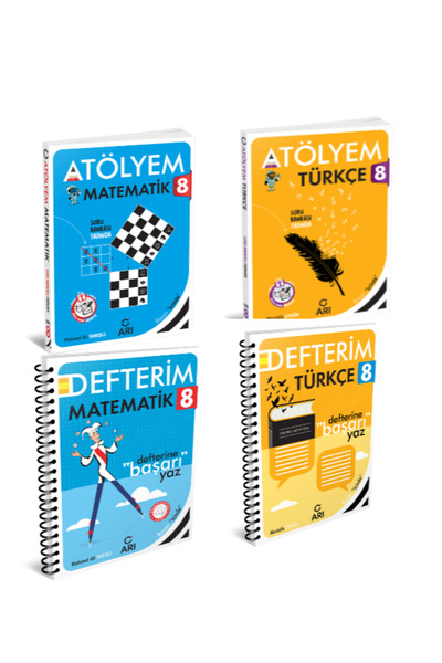 Arı Yayıncılık 8 SINIF MATEMATİK+TÜRKÇE ATÖLYE VE DEFTER SETİ GÜNCEL