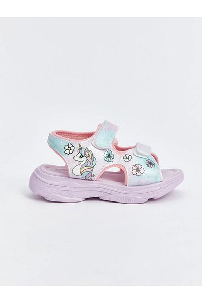 LC Waikiki LCW STEPS Printed Velcro Girls Sandals