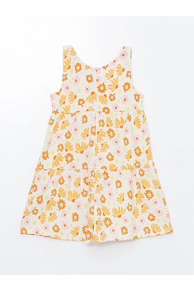 LC Waikiki LCW Kids Jumpsuit mit Rundhalsausschnitt und Blumenmuster für Mädchen