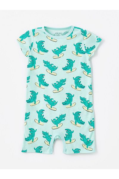 LC Waikiki LCW Baby - Crew Neck Printed 2-Piece Jumpsuit Set for Baby Boy