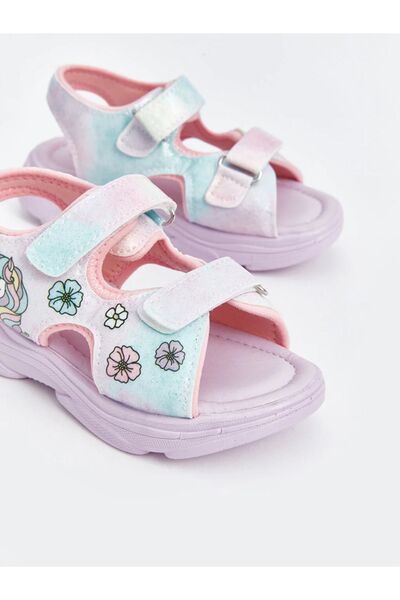 LC Waikiki LCW STEPS Printed Velcro Girls Sandals