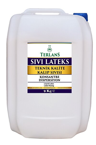 Terlans Sıvı Lateks Konsantre Kalıp Sıvısı 9 Kg Teknik Kalite Liquid Latex