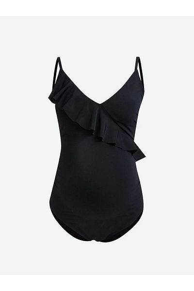 LC Waikiki Costum de baie negru de maternitate - croiala dreapta si tampoane detasabile