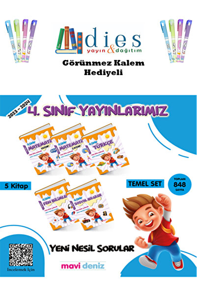 Mavi Deniz Yayınları MAVİ DENİZ YAYINCILIK 4. SINIF TEMEL SET (5 KİTAP)