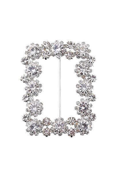 Hobi Dünya Kristal Taşlı Dikdörtgen Kemer Ve Şal Tokası