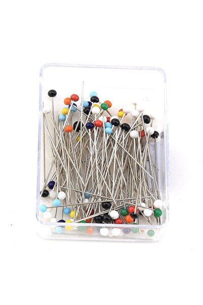 Lisre Renkli Cam Başlı Toplu Iğne 100 Adet