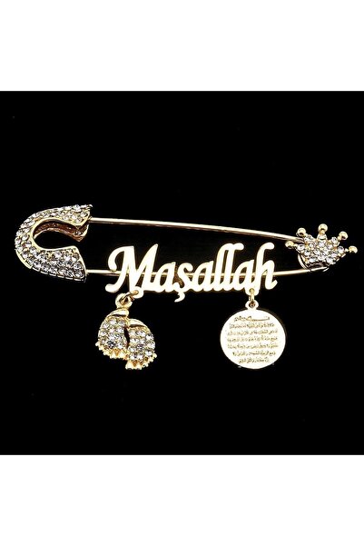 Hobi Dünya Kristal Taşlı Taçlı Maşallah Bebek İğnesi