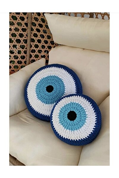 Yoran Büfe Hediyelik Модель злого ока з бісеру кругла подушка для рук 30 см