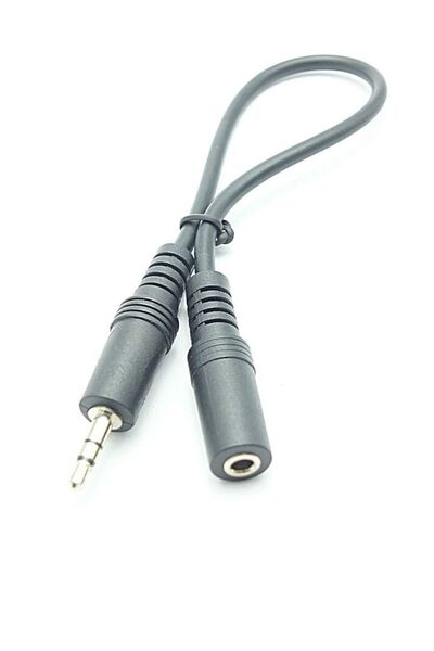 Genel Markalar 3.5mm Erkek 3.5mm Dişi Stereo Aux Uzatma Kablosu 15cm