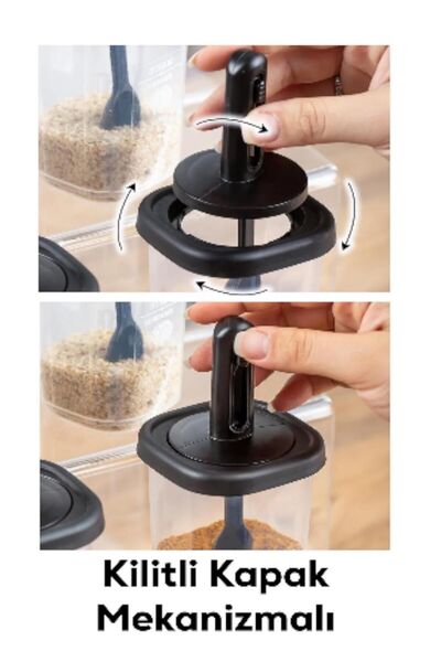 Bayev 350 ML 6 Pieces Spice Set with Lid and Slide