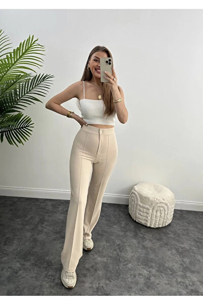 byhaziran butik Bloom Γυναικείο Ύφασμα ελαστικό ύφασμα παντελόνι palazzo