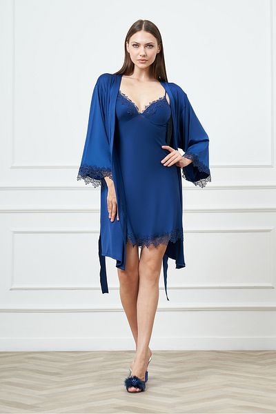 GIONA 5-piece Micro Fabric Nightgown and Dressing Gown Set