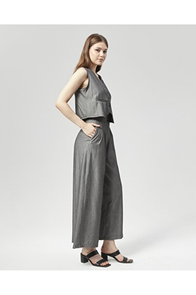 Nuseel Anthracite New Season Palazzo Trousers and Vest Set