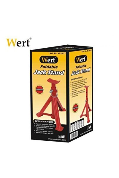 WERT 2637 3 Ayaklı Araba Araç Sehpası - Kriko Standı 2 Ton (2 Adet)