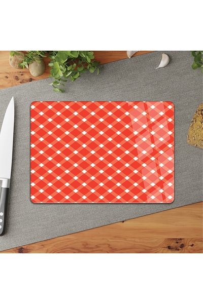 DreamHomes 25*35 Red White Glass Cutting Board