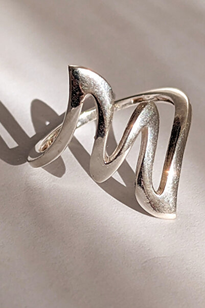 PSGT Ayarlanabilir Yüzük Minimalist Asimetrik M Harfı Pikaso