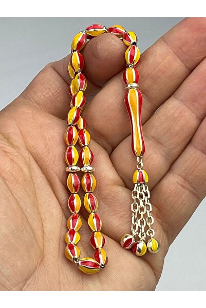 Birinci takı aksesuar Mineli Taraftar Tesbih - 925 Ayar Gümüş, Birinci Takı &...