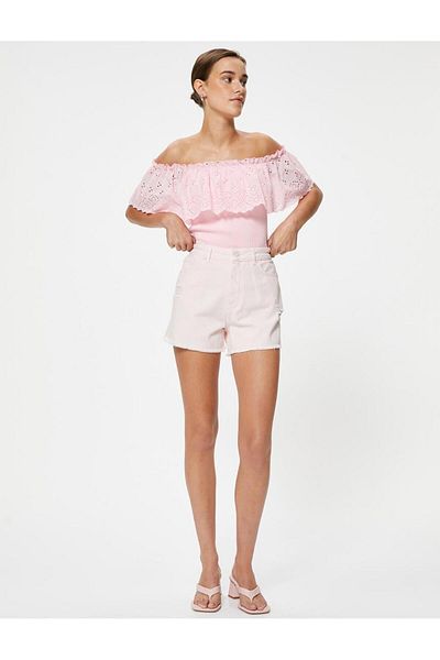 Koton Mini Frayed X Denim Shorts