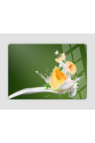 DreamHomes 25*35 GLASS Cutting Board - Milk Melon Pattern