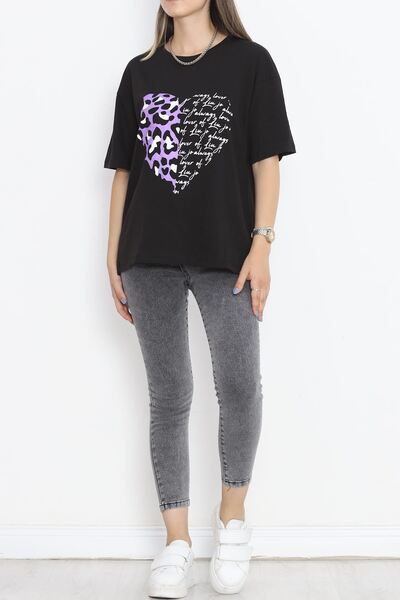 Moka Shopin BlackMokaShopinPrinted Crew Neck T-shirt - 16518.1567