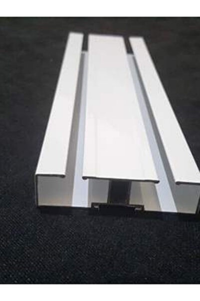 VANESSA PERDE Metal İki Kanallı Aliminyum Ray Beyaz Boyalı Korniş 200 CM