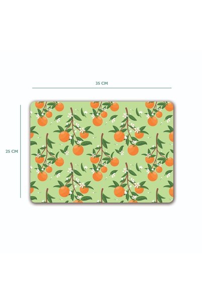 DreamHomes Glass Cutting Board Orange Patterned 25 X 35