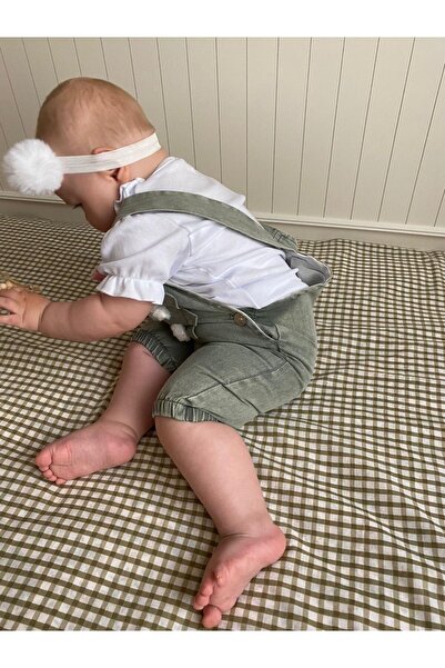 Minizade Baby Girl/Child Rabbit Print Salopet Jumpsuit with Badi