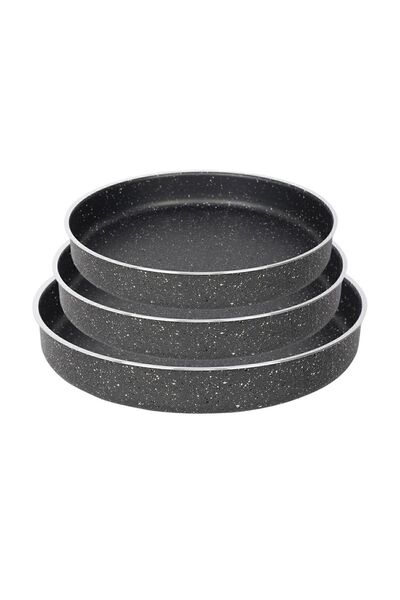 LeesHome Granite 3-Piece Oven Tray Set - 30-32-34 Cm