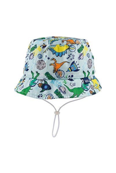 Kitti Bebek & Çocuk Fötr Dino Desenli Renkli Yazlık Şapka