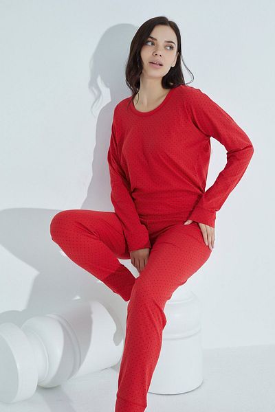 WAYNAP Women's Patterned Pajama Set Crew Neck Waynap 960
