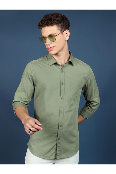 Highlander By Styli Slim Fit Cotton Casual Shirt