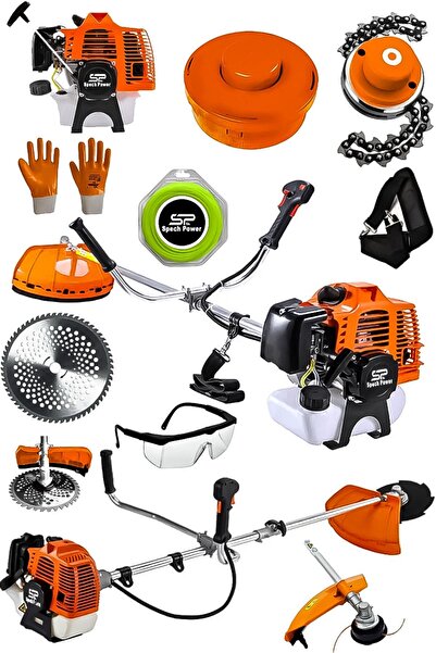 Spech Power Amerikan 1100 4x4 Yakıt Tasarrufu Turbo Motorlu Yan Tipi Benzinli Ot Çalı Çim Biçme Tırpanı Makinesi