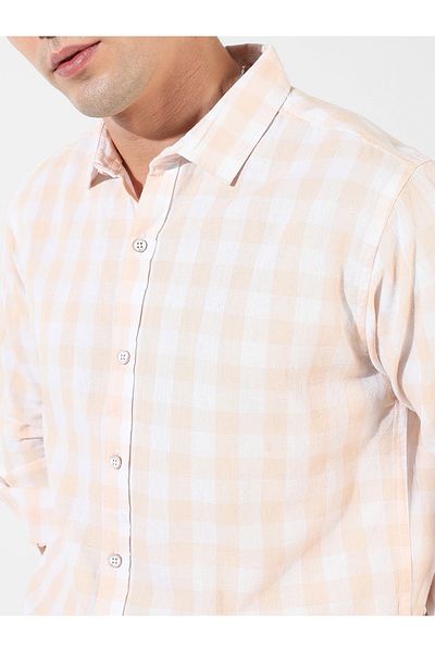 Campus Sutra By Styli Gingham Checked Button-Down Casual Shirt