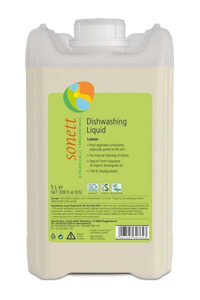 Sonett Elde Bulaşık Yıkama Sıvısı Organik Limonotlu-5 L