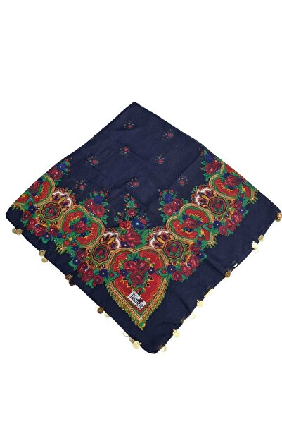 Doğanmanifatura Kenarı Çeyrekli Kare Hamavi Şal (90 × 90)