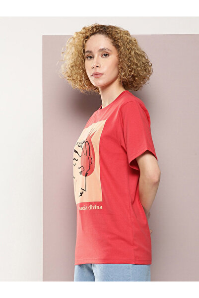 Dillinger By Styli Oversized Girl Graphic Combed Cotton T-Shirt