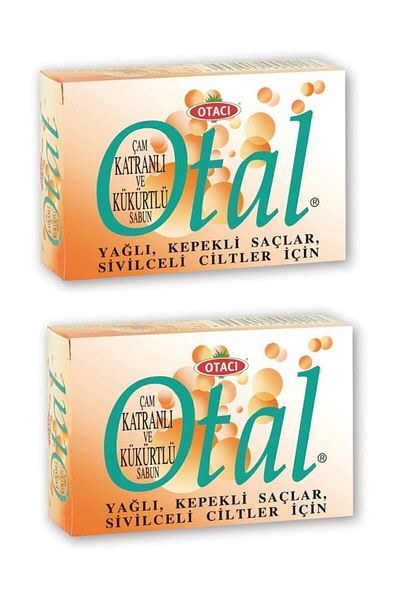Otacı Otal Pine Tar and Sulfur Soap 80 gr 2 Pieces - For Oily Dandruff and Acne-Prone Skin