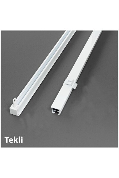 VANESSA PERDE Metal Tek Kanallı Aliminyum Ray Beyaz Boyalı Korniş 200 Metre