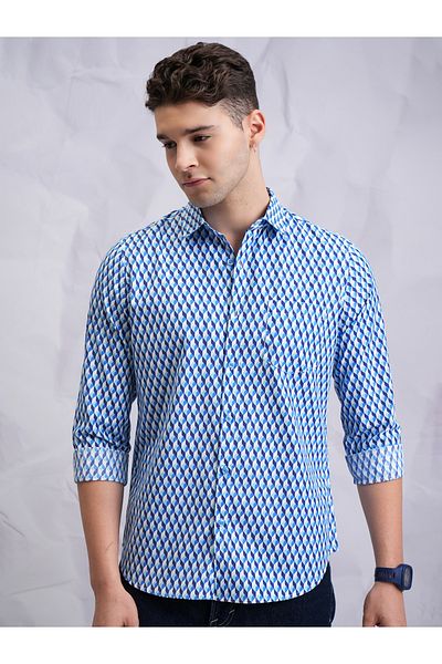Highlander By Styli Slim Fit Printed Casual Shirt