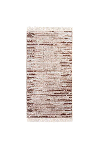 In House Velvet Turkish Rectangular Decorative Carpet -Light Beige - 180x120 cm