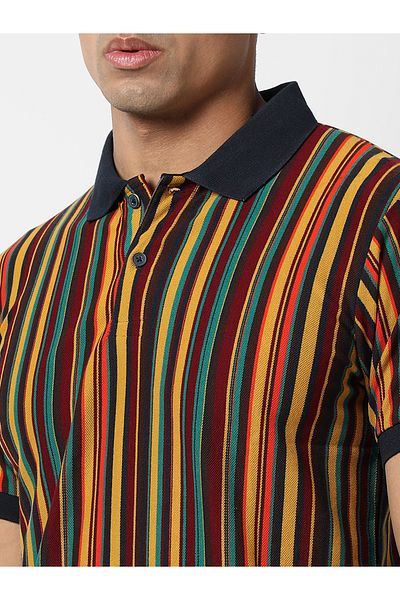 Campus Sutra By Styli Multi Striped Regular Fit Polo