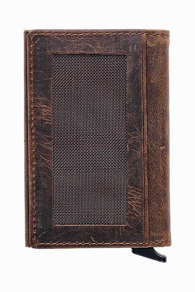 OKAVANGO Leather Mechanical Wallet - Men's and Women's Card Holder Accessory 611cr
