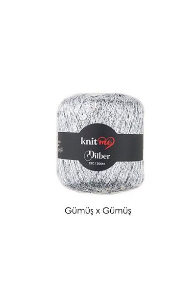 Eloy Knit Me Dilber Sequin Yarn 25 gr / 300 Mt Αριθμός χρώματος: 1 Ασημί
