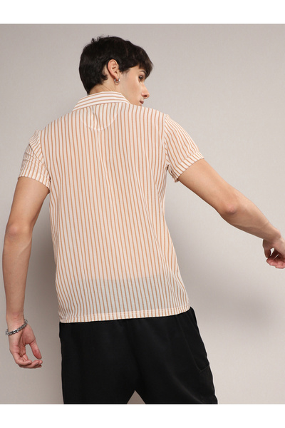 Campus Sutra By Styli Woven Striped Sheer Casual Shirt