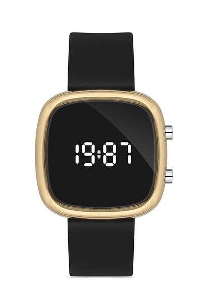 Aqua Di Polo 1987 Унисекс черен силиконов дигитален LED часовник - Apwr032702
