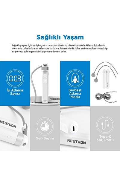 NEUTRON Ayarlanabilir Akıllı Bluetooth Atlama Ipi