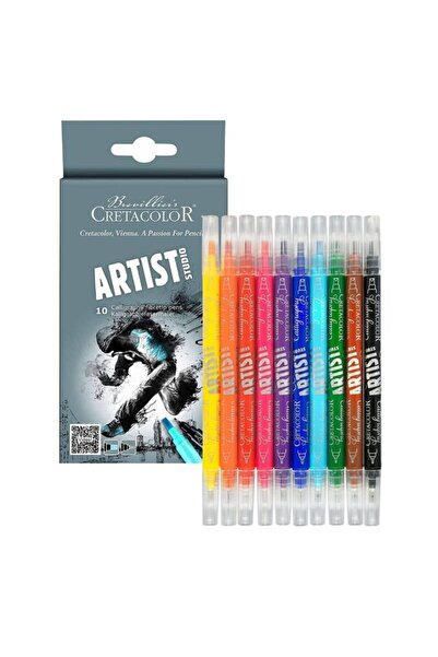 CretaColor Artist Studio Calligraphy Çift Uçlu Keçeli Kaligrafi Çizim Seti 10 Renk 445 10