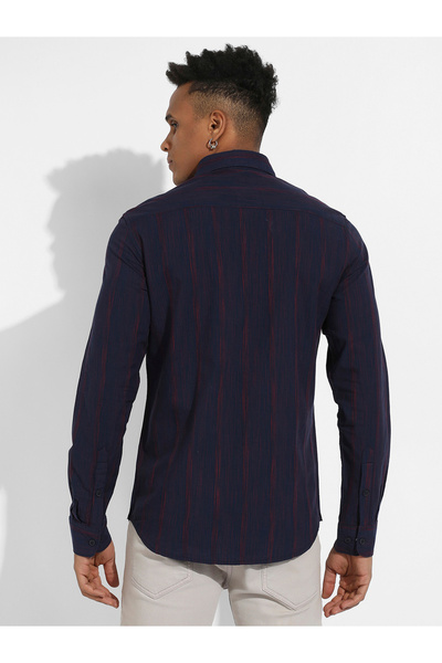 Campus Sutra By Styli Ombre Striped Long Sleeves Casual Shirt